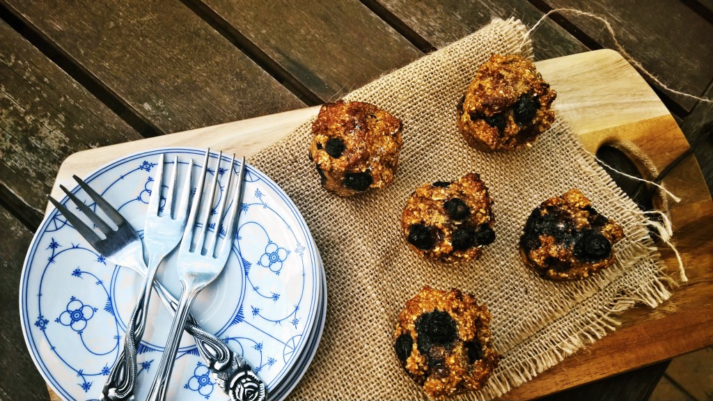 Oil-free Blueberry Muffins {vg, gf}