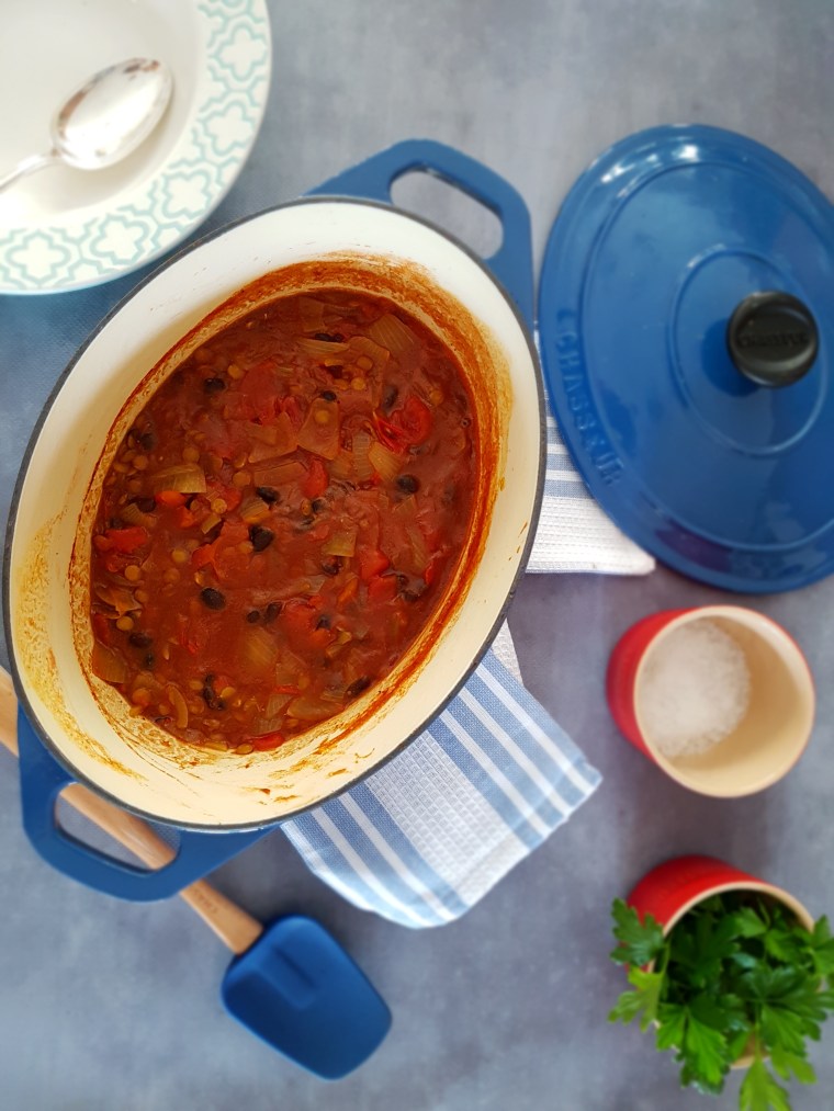 Spicy Lentil & Black Bean Stew