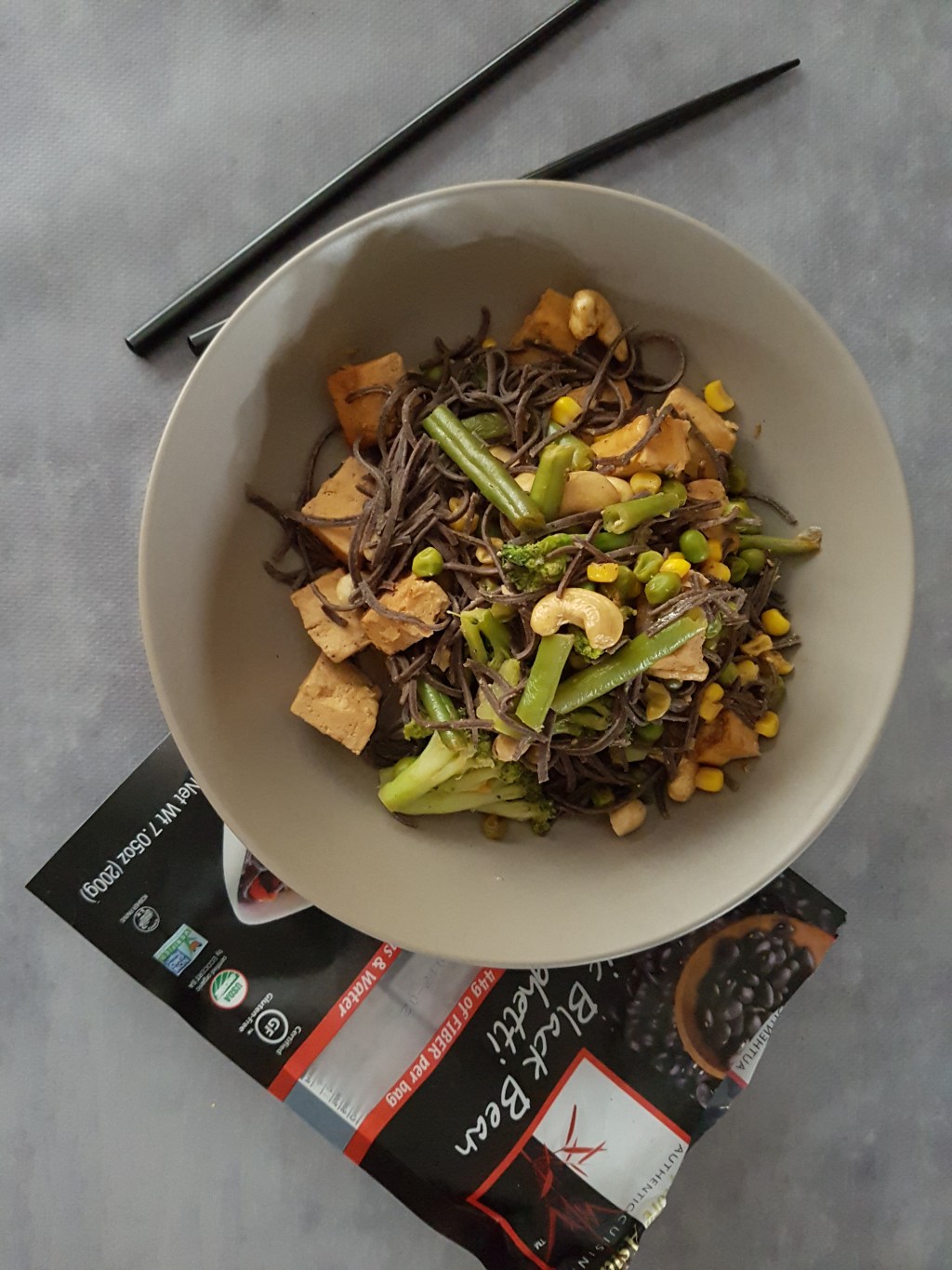 Tofu Stir Fry with Black Bean Noodles