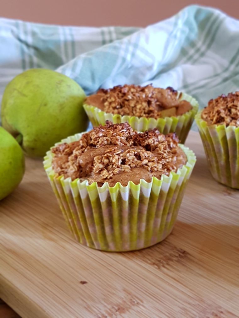 Vegan Glutenfree Lowfat Pear Streusel Muffins