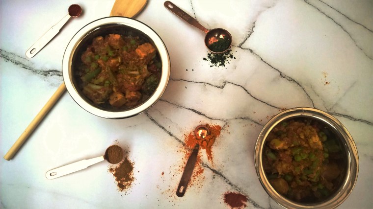 Healthy Madras Curry with Chickpea Tofu